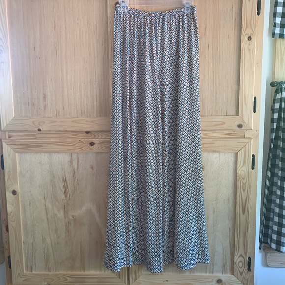 New Directions printed wide leg palazzo boho hippy pants size S - Picture 1 of 4